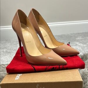 Christian Louboutin Tan Red Stiletto Heels